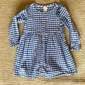 Blue and white check dress - Size 18 months